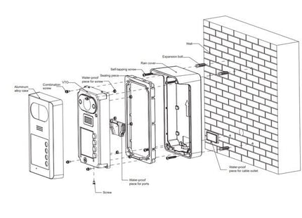 Dahua Dahua VTM07R Regenkap Opbouw t.b.v VTO3211D