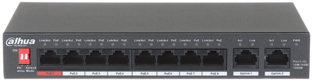 Dahua DH-CS4010-8GT-110, 8x PoE Gigabit 2x RJ45 Uplink