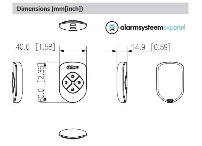 Dahua DHI-ARA24-W2(868) Draadloze Keyfob DEMO