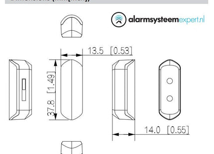 Dahua DHI-ARD323-W2(868S)-B, Magneetcontact Draadloos Klein, Black