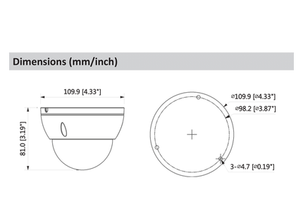 Dahua IPC-HDBW1430DE-SW 4 MP  WiFi vaste Dome Micro SD