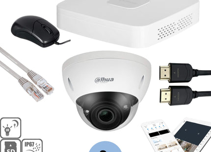 Dahua Set 2x Dome 8MP + Recorder & Bekabeling