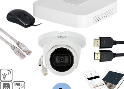 Dahua Set 2x Turret 8MP + Recorder & Bekabeling