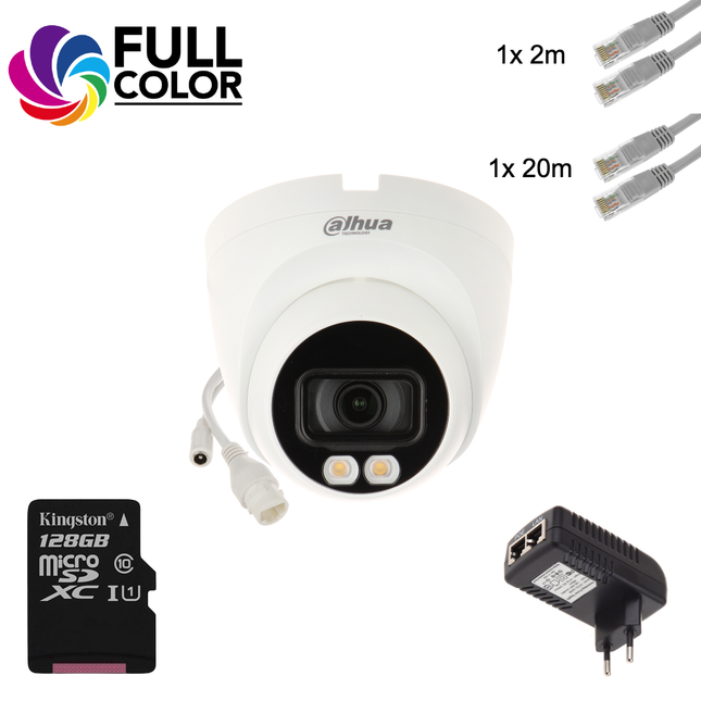 Dahua Stand Alone Camera Set  Full-Color met alle benodigdheden