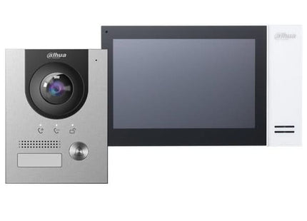 Dahua Video intercom set KTP01L incl. PoE-switch, VTO2201F-P en VTH2421FW-P binnenpost