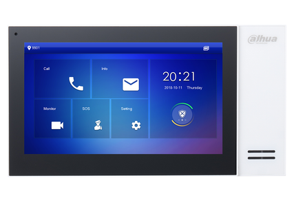 Dahua VTH2421FW-P, Binnenpost 7 inch Touch screen, wit, PoE, SIP
