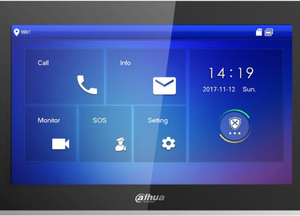 Dahua VTH5422HB Video Intercom 7" binnenpost PoE en 2-Draads zwart