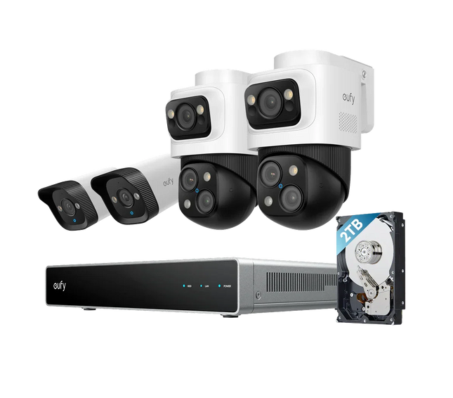 Eufy Eufy Set telecamera di sicurezza; Registratore PoE, 2x Bulletcam e 2x telecamere PTZ