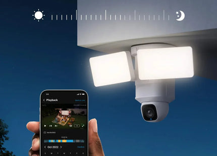 Eufy Floodlight Cam E30, WiFi Pan en Tilt camera met schijnwerpers