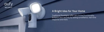 Eufy Floodlight Camera 2K, IP-beveiligingscamera, Buiten, Bedraad, Amazon Alexa & Google Assistant, 2500 lm, 5000 K