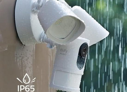 Eufy Floodlight Camera 2K, IP-beveiligingscamera, Buiten, Bedraad, Amazon Alexa & Google Assistant, 2500 lm, 5000 K