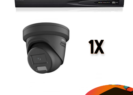 Hikvision Colorvu Set 1x Turret 4MP Recorder + Bekabeling
