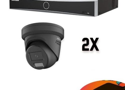 Hikvision Colorvu Set 2x Turret 4MP Recorder + Bekabeling