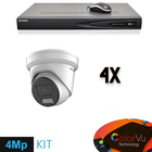 Hikvision Colorvu Set 4x Turret 4MP Recorder + Bekabeling