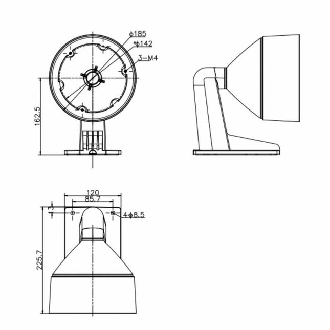 Hikvision DS-1273ZJ-DM26 aluminium wandbeugel