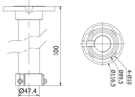 Hikvision DS-1662ZJ plafondmontage pijp 50cm