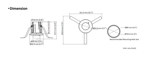 Hikvision DS-2CD2E43G2-U(2.8MM), 4 MP AcuSense Inbouw Mini Dome