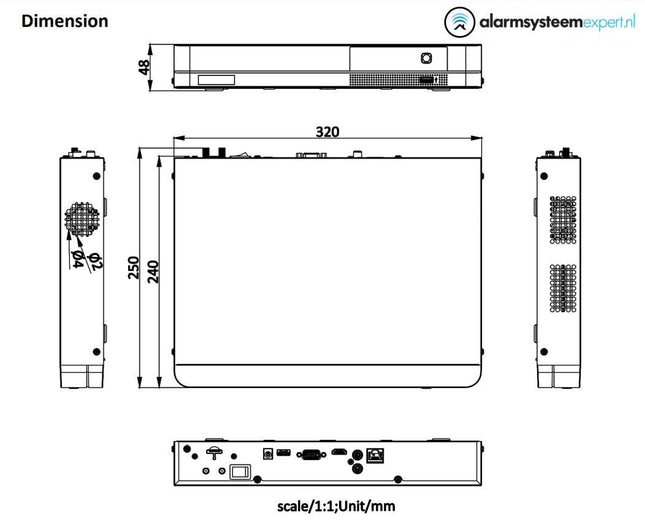 Hikvision DS-7604NI-K1/4G NVR 4 kanalen 4K met HDMI en 4G