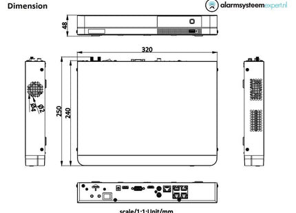 Hikvision DS-7604NI-K1/4P/4G 4 kanalen NVR met 4K HDMI 4G en PoE