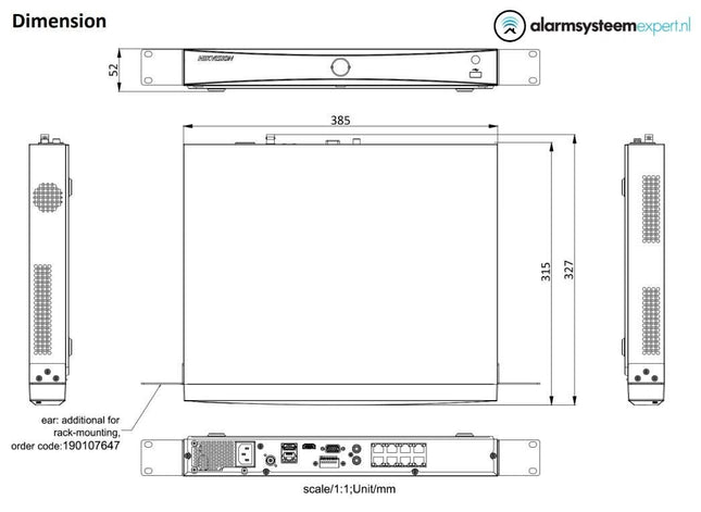 Hikvision DS-7608NXI-I2/8P/S, AcuSense, Netwerk video recorder, 8x IP kanalen, 8x POE, 4K
