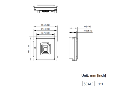 Hikvision DS-KD-MFB, vingerafdruk en kaartlezermodule