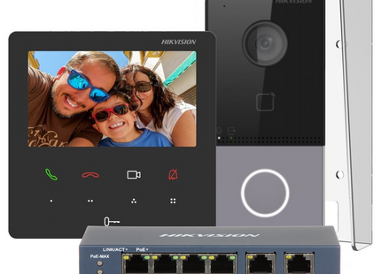 Hikvision DS-KIS606-P Complete Video-Intercom KIT met PoE Switch