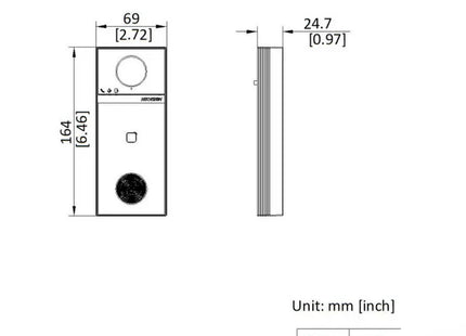 Hikvision DS-KV6114-WBE1, Videodeurbel 4MP, WiFi/PoE, Micro SD slot, 150gr. kijkhoek