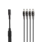 Hikvision: divisor de cable de alimentación para CCTV de Hikvision, 1 conector hembra a 4 conectores macho, 0,35 m, conector CC de 5,5 x 2,1