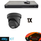 Conjunto Hikvision Hikvision Colorvu 1x Gravador Turret 4MP + Cabeamento