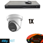 Hikvision Hikvision Colorvu: conjunto de 1 cámara tipo torreta de 4 MP y grabador + cableado