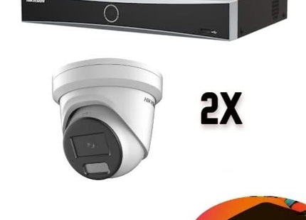 Hikvision Hikvision Colorvu Set 2x Turret 4MP Recorder + Bekabeling
