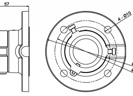 Hikvision Hikvision DS-1663ZJ BEUGEL PTZ DOME Plafondsteun 57mm