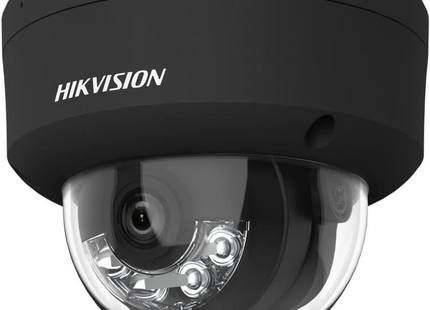 Hikvision DS-2CD2143G2-LIS2U, negro, cámara de red tipo domo de 4 MP con AcuSense Smart Hybrid Light, PoE y 2 micrófonos