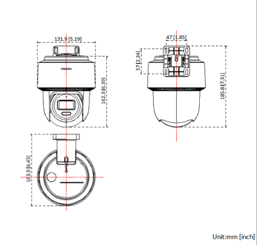 Hikvision Hikvision DS-2DE2C400MWG-E, cámara Mini Pan Tilt (sin zoom) de 4MP Ranura SD PoE LED IR híbrido, Seguimiento