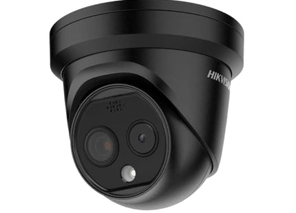 Hikvision DS-2TD1228-2/QA, cámara domo térmica de doble espectro, negra