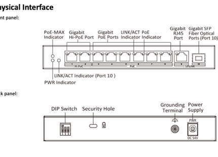 Hikvision DS-3E0510HP-E, conmutador PoE Gigabit (High), 8 puertos, 1 enlace ascendente