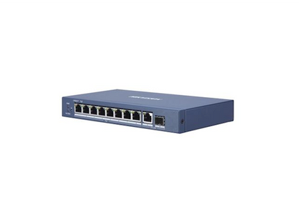 Hikvision DS-3E1510P-EI, conmutador inteligente de 10 puertos con 8 puertos PoE, 1000 Mb/Gigabit