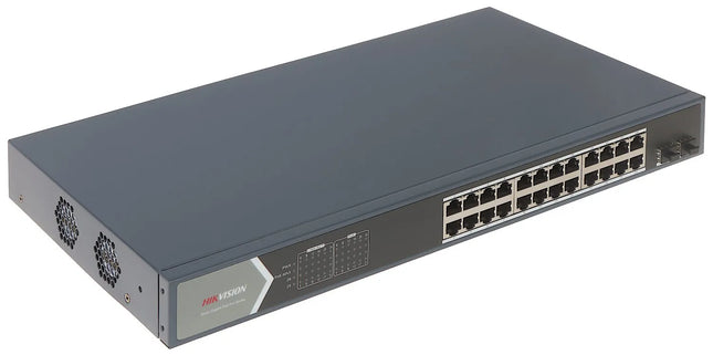 Hikvision DS-3E1526P-EI, Switch inteligente de 26 puertos con 24x PoE, 1000Mb/Gigabit