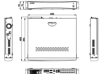 Hikvision DS-7732NXI-I4/S Grabador de vídeo en red de 32 canales sin PoE, 4x SATA