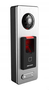 Terminal de control de acceso por vídeo Hikvision DS-K1T501SF (autónomo, con cámara y lector de huellas dactilares incluidos)