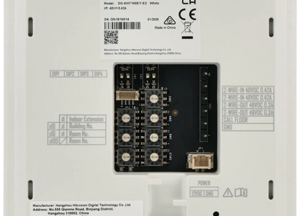 Hikvision Hikvision DS-KH7100EY-E2-W, 2-Draads Modulaire intercom, binnenpost monitor