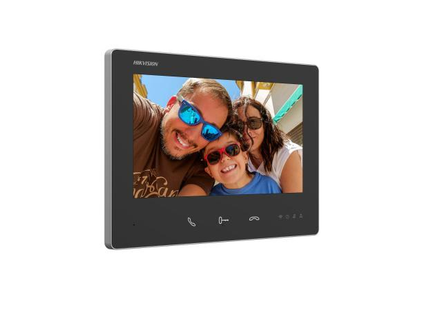 Hikvision DS-KH7300EY-WTE2, intercomunicador modular de 2 hilos, estación interior negra, WiFi