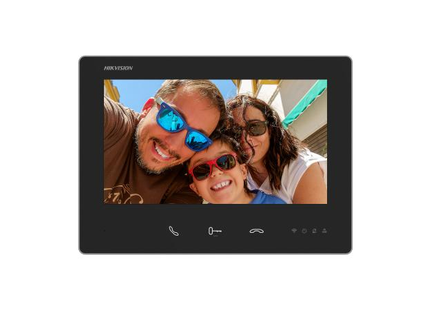 Hikvision DS-KH7300EY-WTE2, intercomunicador modular de 2 hilos, estación interior negra, WiFi