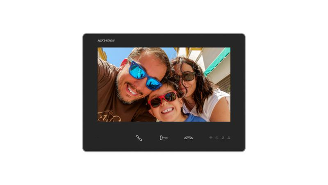 Hikvision Hikvision DS-KH7300EY-WTE2, intercomunicador modular de 2 fios, unidade interna preta, WiFi