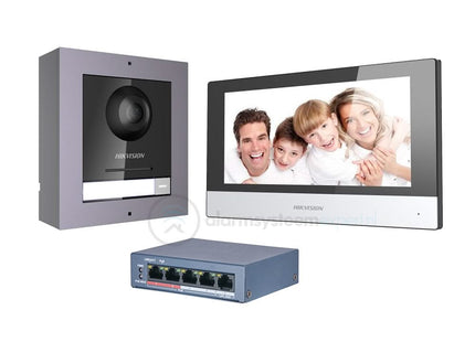 Hikvision Hikvision DS-KIS602 Complete Intercom KIT met PoE Switch
