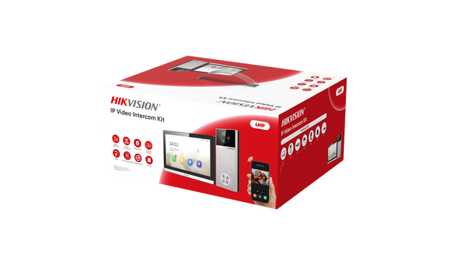 Hikvision Hikvision DS-KIS611-S, kit de videoporteiro DS-KH6350-WTE1, DS-KV6114-MWBE1