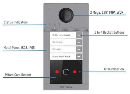 Hikvision Hikvision DS-KV8213-WME1 SUPERFÍCIE 2 botões Full HD PoE
