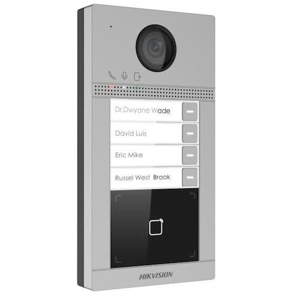 Hikvision Hikvision DS-KV8413-WME1/FLUSH Incorporado 4 pulsadores de timbre Iluminación IR PoE 12v