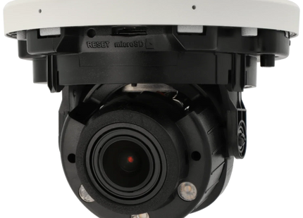 Hikvision HWI-D640HA-LZU, cámara domo de 4 MP, zoom óptico de 2,8 mm a 12 mm, PoE, iluminación híbrida inteligente, 2 micrófonos.
