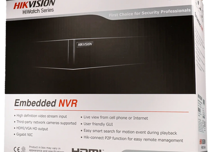Hikvision Hikvision HWN-4104MH-4P, NVR de 4 canales 8Mp/4K, 4x PoE